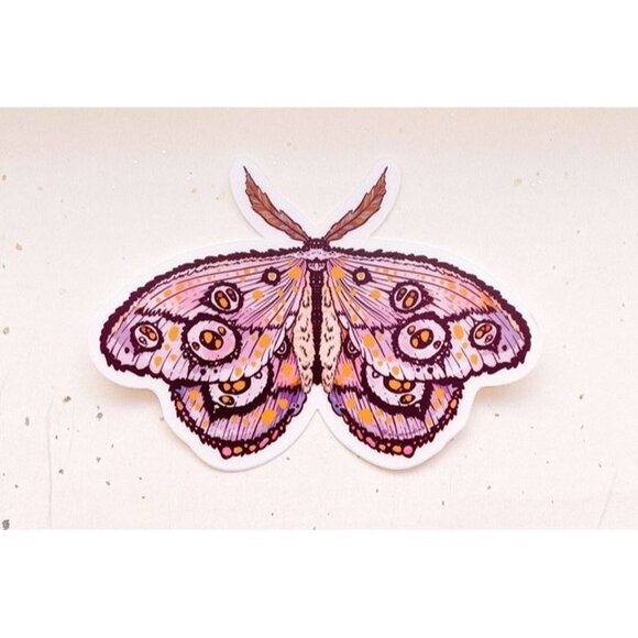 3 for $15 - NEW Fantasy Moth Sticker - Clear Vinyl - Picture 4 of 6